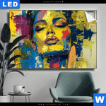 Leuchtbild Abstraktes Frauenportraet Gloria Querformat Produktvorschau mit dem Bild Abstraktes Frauenporträt Gloria im Format Querformat.