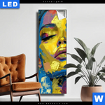 Leuchtbild Abstraktes Frauenportraet Gloria Schmal Produktvorschau mit dem Bild Abstraktes Frauenporträt Gloria im Format Schmal.