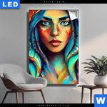 Leuchtbild Abstraktes Frauenportraet Hydra Hochformat Produktvorschau mit dem Bild Abstraktes Frauenporträt Hydra im Format Hochformat.