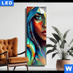 Leuchtbild Abstraktes Frauenportraet Hydra Schmal Produktvorschau mit dem Bild Abstraktes Frauenporträt Hydra im Format Schmal.