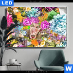 Leuchtbild Aeffchen Blumen Querformat Produktvorschau mit dem Bild Äffchen & Blumen im Format Querformat.