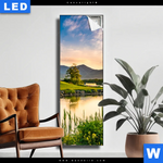 Leuchtbild Alte Burg Mit See Schmal Produktvorschau mit dem Bild Alte Burg mit See im Format Schmal.