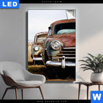 Leuchtbild Alte Rostige Autos Hochformat Produktvorschau mit dem Bild Alte rostige Autos im Format Hochformat.