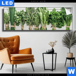 Leuchtbild Aromen Der Gruenen Kueche Panorama Produktvorschau mit dem Bild Aromen der grünen Küche im Format Panorama.