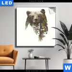 Leuchtbild Baer Wald No 1 Quadrat Produktvorschau mit dem Bild Bär & Wald No.1 im Format Quadrat.