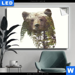 Leuchtbild Baer Wald No 1 Querformat Produktvorschau mit dem Bild Bär & Wald No.1 im Format Querformat.