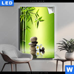 Leuchtbild Bambus Steine Hochformat Produktvorschau mit dem Bild Bambus & Steine im Format Hochformat.