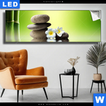 Leuchtbild Bambus Steine Panorama Produktvorschau mit dem Bild Bambus & Steine im Format Panorama.