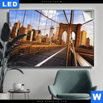 Leuchtbild Beruehmte Brooklyn Bridge Querformat Produktvorschau mit dem Bild Berühmte Brooklyn Bridge im Format Querformat.