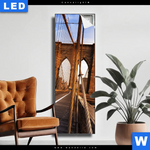 Leuchtbild Beruehmte Brooklyn Bridge Schmal Produktvorschau mit dem Bild Berühmte Brooklyn Bridge im Format Schmal.