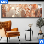 Leuchtbild Blaetter Im Sonnenlicht Panorama Produktvorschau mit dem Bild Blätter im Sonnenlicht im Format Panorama.