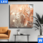 Leuchtbild Blaetter Im Sonnenlicht Quadrat Produktvorschau mit dem Bild Blätter im Sonnenlicht im Format Quadrat.