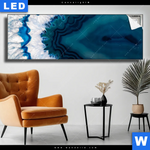 Leuchtbild Blauer Achat Panorama Produktvorschau mit dem Bild Blauer Achat im Format Panorama.
