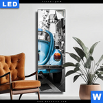Leuchtbild Blauer Oldtimer Schmal Produktvorschau mit dem Bild Blauer Oldtimer im Format Schmal.