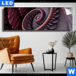 Leuchtbild Blueten Spirale Panorama Produktvorschau mit dem Bild Blüten Spirale im Format Panorama.