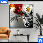 Leuchtbild Bluetenpracht Am Hirschgeweih Quadrat Produktvorschau mit dem Bild Blütenpracht am Hirschgeweih im Format Quadrat.