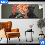 Leuchtbild Blumenportrait Einer Frau Panorama Produktvorschau mit dem Bild Blumenportrait einer Frau im Format Panorama.