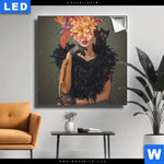 Leuchtbild Blumenportrait Einer Frau Quadrat Produktvorschau mit dem Bild Blumenportrait einer Frau im Format Quadrat.