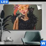 Leuchtbild Blumenportrait Einer Frau Querformat Produktvorschau mit dem Bild Blumenportrait einer Frau im Format Querformat.