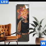 Leuchtbild Blumenportrait Einer Frau Schmal Produktvorschau mit dem Bild Blumenportrait einer Frau im Format Schmal.
