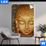 Leuchtbild Buddha Bambus In Gold Hochformat Produktvorschau mit dem Bild Buddha & Bambus in Gold im Format Hochformat.