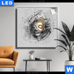 Leuchtbild Buddha Grunge Stil Quadrat Produktvorschau mit dem Bild Buddha - Grunge-Stil im Format Quadrat.