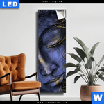 Leuchtbild Buddha In Gold Blau Schmal Produktvorschau mit dem Bild Buddha in Gold & Blau im Format Schmal.