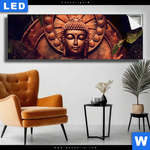 Leuchtbild Buddha Lotusbluete Panorama Produktvorschau mit dem Bild Buddha & Lotusblüte im Format Panorama.