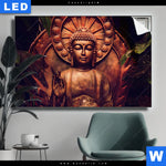 Leuchtbild Buddha Lotusbluete Querformat Produktvorschau mit dem Bild Buddha & Lotusblüte im Format Querformat.