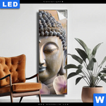 Leuchtbild Buddha Orchideen Schmal Produktvorschau mit dem Bild Buddha & Orchideen im Format Schmal.