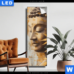 Leuchtbild Buddha Statue Im Goldenen Bambus Schmal Produktvorschau mit dem Bild Buddha-Statue im goldenen Bambus im Format Schmal.