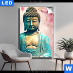 Leuchtbild Buddha Statue Mit Kirschblueten Hochformat Produktvorschau mit dem Bild Buddha Statue mit Kirschblüten im Format Hochformat.