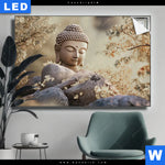 Leuchtbild Buddha Stille Des Seins Querformat Produktvorschau mit dem Bild Buddha - Stille des Seins im Format Querformat.
