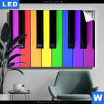 Leuchtbild Bunte Klaviertasten Querformat Produktvorschau mit dem Bild Bunte Klaviertasten im Format Querformat.