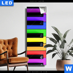 Leuchtbild Bunte Klaviertasten Schmal Produktvorschau mit dem Bild Bunte Klaviertasten im Format Schmal.