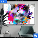 Leuchtbild Bunte Sphynx Weiss Querformat Produktvorschau mit dem Bild Bunte Sphynx Weiß im Format Querformat.