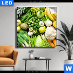 Leuchtbild Bunte Vielfalt Frischer Fruechte Quadrat Produktvorschau mit dem Bild Bunte Vielfalt frischer Früchte im Format Quadrat.