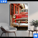 Leuchtbild Bunte Vintage Oldtimer Hochformat Produktvorschau mit dem Bild Bunte vintage Oldtimer im Format Hochformat.