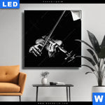 Leuchtbild Der Geigenspieler Quadrat Produktvorschau mit dem Bild Der Geigenspieler im Format Quadrat.