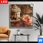 Leuchtbild Dia Abstrakter Buddha Blumen Quadrat Produktvorschau mit dem Bild Abstrakter Buddha & Blumen im Format Quadrat.