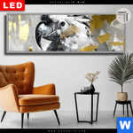 Leuchtbild Dia Abstrakter Papagei Mit Gold Panorama Produktvorschau mit dem Bild Abstrakter Papagei mit Gold im Format Panorama.