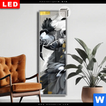 Leuchtbild Dia Abstrakter Papagei Mit Gold Schmal Produktvorschau mit dem Bild Abstrakter Papagei mit Gold im Format Schmal.