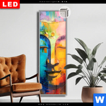 Leuchtbild Dia Abstraktes Buddha Gesicht Schmal Produktvorschau mit dem Bild Abstraktes Buddha-Gesicht im Format Schmal.