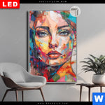 Leuchtbild Dia Abstraktes Frauenportraet Aurora Hochformat Produktvorschau mit dem Bild Abstraktes Frauenporträt Aurora im Format Hochformat.