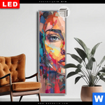 Leuchtbild Dia Abstraktes Frauenportraet Aurora Schmal Produktvorschau mit dem Bild Abstraktes Frauenporträt Aurora im Format Schmal.