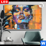 Leuchtbild Dia Abstraktes Frauenportraet Dilara Querformat Produktvorschau mit dem Bild Abstraktes Frauenporträt Dilara im Format Querformat.