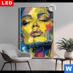 Leuchtbild Dia Abstraktes Frauenportraet Gloria Hochformat Produktvorschau mit dem Bild Abstraktes Frauenporträt Gloria im Format Hochformat.