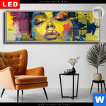 Leuchtbild Dia Abstraktes Frauenportraet Gloria Panorama Produktvorschau mit dem Bild Abstraktes Frauenporträt Gloria im Format Panorama.