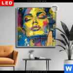 Leuchtbild Dia Abstraktes Frauenportraet Gloria Quadrat Produktvorschau mit dem Bild Abstraktes Frauenporträt Gloria im Format Quadrat.