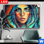 Leuchtbild Dia Abstraktes Frauenportraet Hydra Querformat Produktvorschau mit dem Bild Abstraktes Frauenporträt Hydra im Format Querformat.